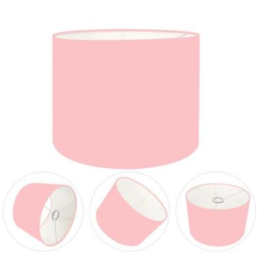 Imagem de Cúpula Abajur E Luminária Cilíndrica Vivare Cp-7013 ø30x30cm - Bocal Nacional Rosa-bebê