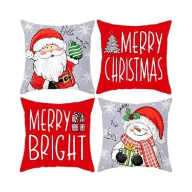 Imagem de Capas De Almofada De Natal Com Papai Noel, 4 Peças, Decoração Para Fes