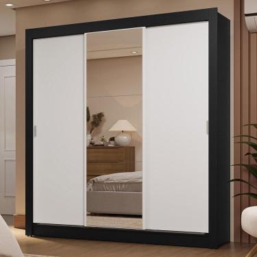 Imagem de Guarda-roupa Casal 3 Portas Correr Espelho 2 Gavetas