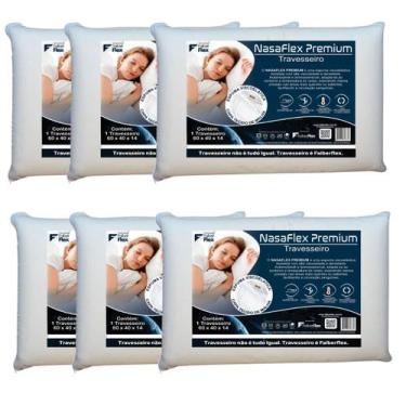 Imagem de Kit 6 Travesseiros Nasa Premium Faiber Flex Viscoelástico