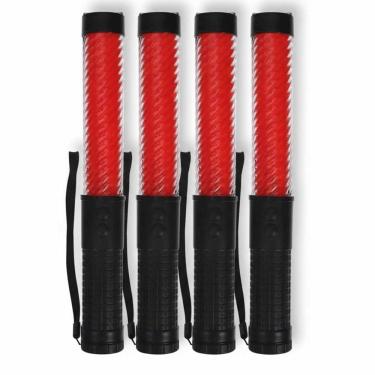 Imagem de Bastao Sinalizador Kit 4 Uni Lanterna Apito Baliza Guarda Estacionamento Manobrista Obra Recarregavel Transito Evento