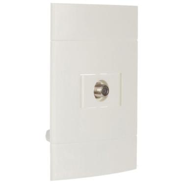 Imagem de Conjunto Tomada Para Antena de Tv Para Cabo Coaxial 9mm Branco Lunare Prm44111 Schneider Conj.to