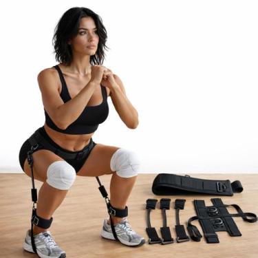 Imagem de Elástico de Resistência para Pernas com Cinto e Tornozeleiras, Treino 