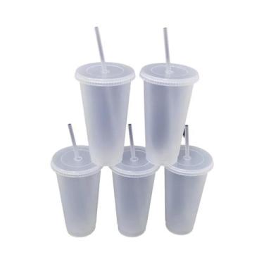 Imagem de Copos Plásticos Reutilizáveis Grandes De 24oz Com Tampas E Canudos, 51