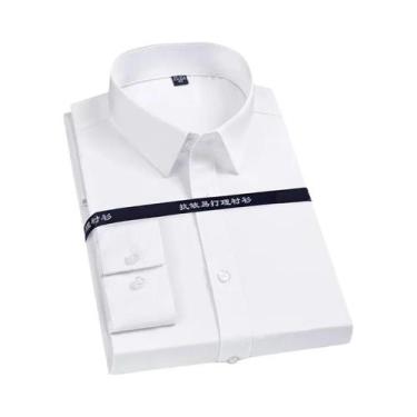 Imagem de Camisa Social Masculina Extra Grande 7XL De Fibra De Bambu Sem Necessi
