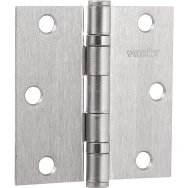 Imagem de Dobradiça P/ Porta 3" Aço Carbono Niquelado C/ 3 Pç Vonder