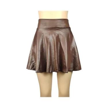 Imagem de Saia Mini De material sintético De Cintura Alta Para Mulheres, Saia A-