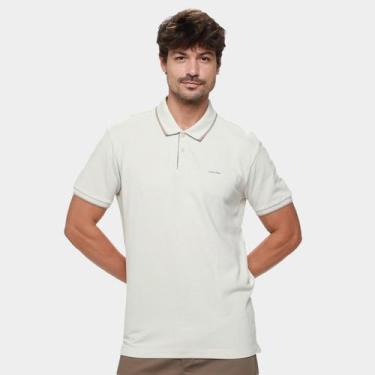 Imagem de Camisa Polo Calvin Klein Casual Masculina, Off white, G