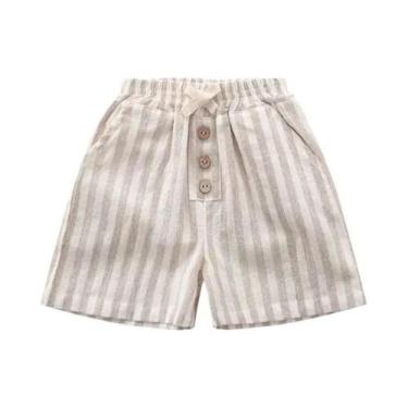 Imagem de Shorts de Linho e Algodão para Bebê (0-24 meses) - Listrado e Casual, 