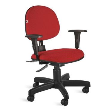 Imagem de Cadeira Ágata Executiva Back System Braço Regulável Tecido Vermelho - 