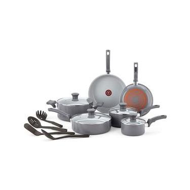 Imagem de Conjunto de Panelas Tefal Recycled Ceramic 10 Peças Cinza Antiaderente Cerâmico Tampa Vidro