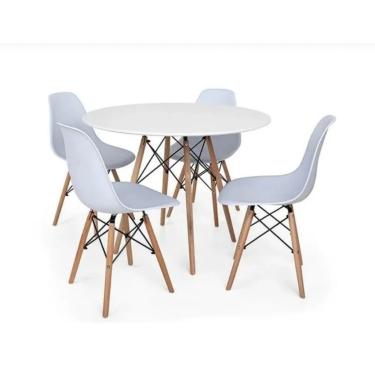 Imagem de Kit 4 Cadeiras Eiffel Eames Branca+ 1 Mesa Eames 80cm Branca