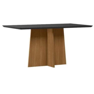 Imagem de Mesa De Jantar Anitta 160x90 Cm Com Vidro Ype Preto  New Ceval - NEW C