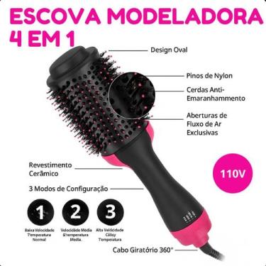 Imagem de Escova Secadora 1200W 110V Prática e Eficiente 110V - Basiqe, 110V