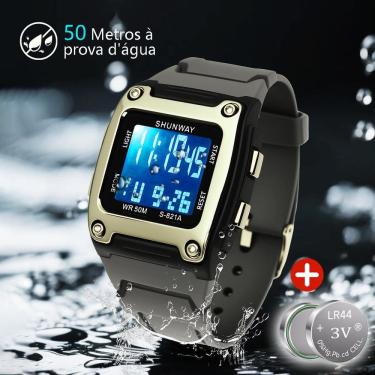 Imagem de Relógio Digital Masculino Quadrado Preto - Tudo em Caixa