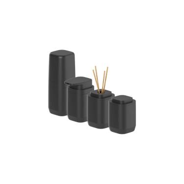 Imagem de Kit de acessórios de bancada com porta sabonete líquido Ou 4 peças Linha Aura