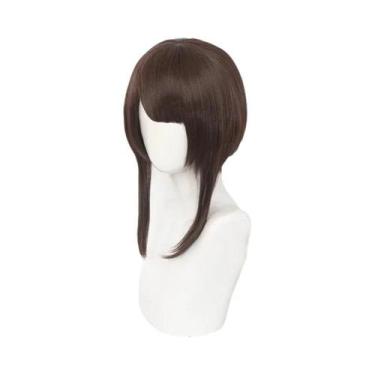 Imagem de Peruca Curta Marrom De Cabelo Sintético Para Mulheres Cosplay Anime Jo