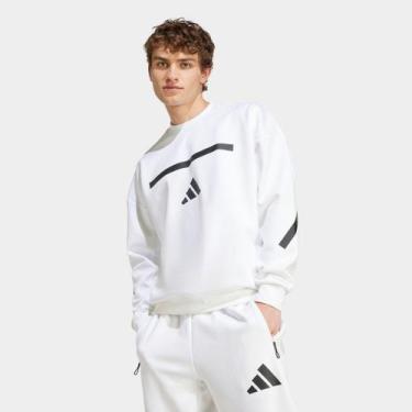 Imagem de Moletom Adidas ZNE Masculino, Branco, M