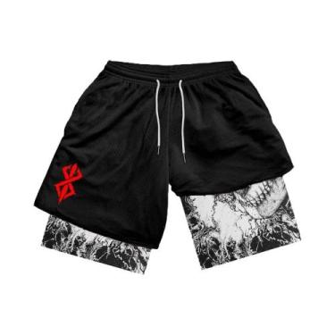 Imagem de Shorts Masculinos De Corrida Com Secagem Rápida E Bolsos, 2 Em 1, Para