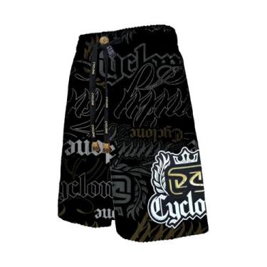 Imagem de Bermuda Cyclone Veludo Gothic Letters, Preto, Cinza, G