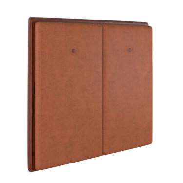 Imagem de Cabeceira Estofada Casal 140 Cm Coral Veludo Terracota