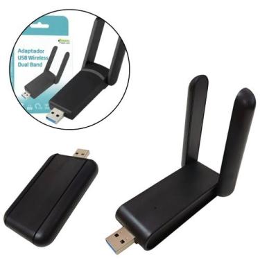 Imagem de Adaptador WiFi USB Alta Potência Antena Dupla Sinal Forte Para PC Note