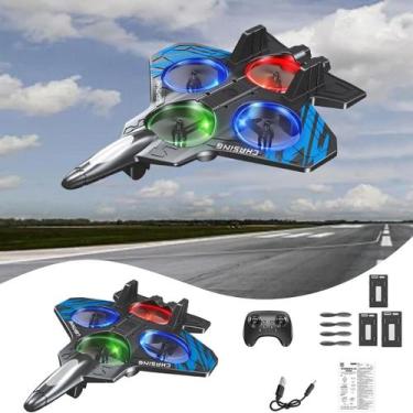 Imagem de Avião Stealth Controle Remoto Drone Brinquedo Infantil Recarregável Lu