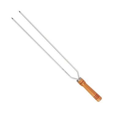 Imagem de Espeto para Churrasco Espeto Duplo 90CM Alumínio para Assar Carnes com Lâminas em Alumí...