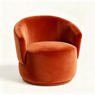 Imagem de Poltrona Orgânica Consultório Design Moderno Conforto Recepção Veludo veludo Terracota