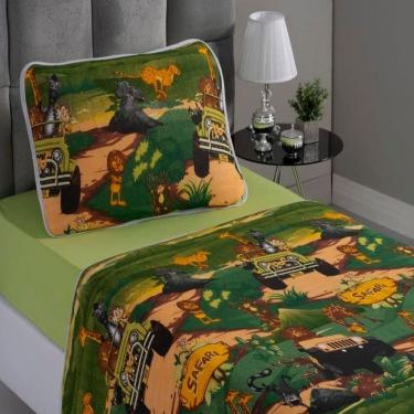 Imagem de Jogo de Cama Kazzavip Casal 4 Peças 100% Algodão Malha Estampado Safari Divertido Kids...