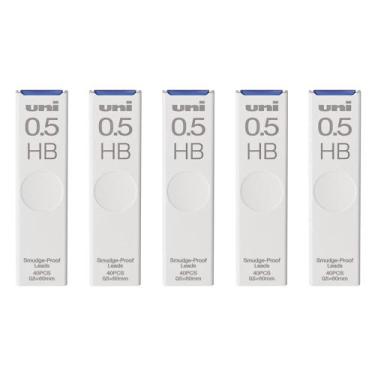 Imagem de Grafite para Lapiseira Mitsubishi Uni 0,5 mm HB Antimanchas 5 Unidades