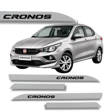 Imagem de Jogo de Friso Lateral Fiat Cronos Protetor de Porta Grafia Cores - Mac