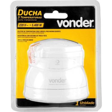 Imagem de Ducha com Resistência 3 temperaturas 5.400 W Branca VONDER -, 220V