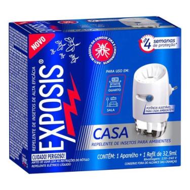 Imagem de Repelente Elétrico Líquido Exposis Casa 1 Aparelho e Refil 3