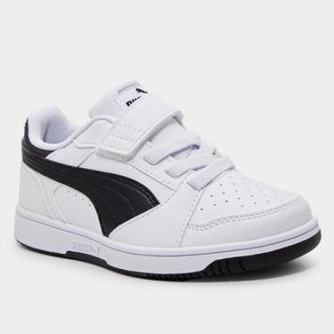 Imagem de Tênis Infantil Puma Rebound, Branco, Preto, 31