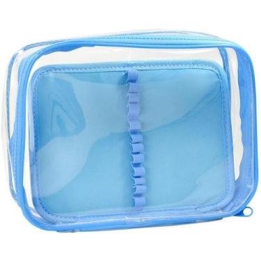 Imagem de Estojo BOX PVC Cristal Azul G C/DIVISORIA - DAC
