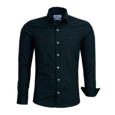 Imagem de Camisa Amil Social Masculina Slim Manga Longa Sem Bolso 100% Algodão 1