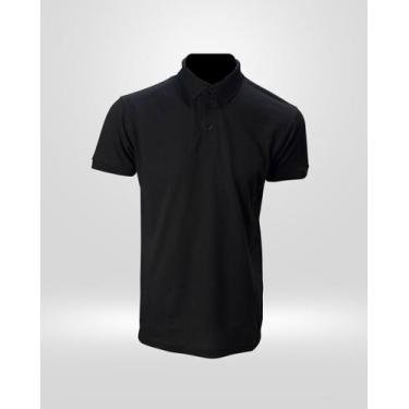 Imagem de Camisa Polo Masculina Gola Crochê Preta - VRS, M