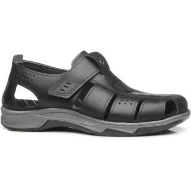Imagem de Sandália Masculina Pegada Couro Fechada 132255, 40, Preto