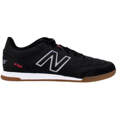 Imagem de Tênis New Balance 442 V2 Futsal Masculino, Preto, Cinza, 43