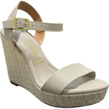 Imagem de Sandália Anabela Plataforma Brilho Tendência Moda Verão 6283.2000 Vizz
