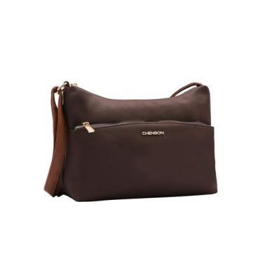 Imagem de Bolsa Chenson Feminina Nylon Microfibra Transversal 3184590, Café