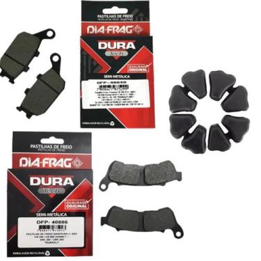 Imagem de Pastilha Freio Dianteiro E Traseiro Com Abs + Coxim Cb 300 - Dia Frag/