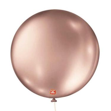 Imagem de BALÃO LISO REDONDO - SÃO ROQUE Nº 05 - METÁLICO - ROSE GOLD - Pacote c