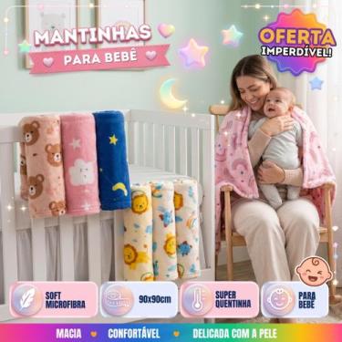 Imagem de Manta Cobertor De Bebê Estampada Menina e Menino Cobertinha De Berço 9