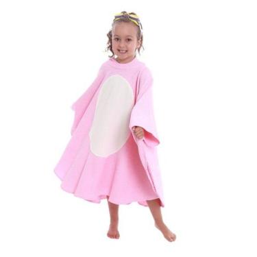Imagem de Roupão Poncho Infantil Dinossauro Rosa - QUIMERA KIDS, G
