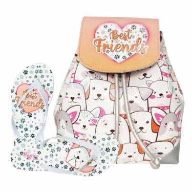 Imagem de Kit Bolsa Chinelo Infantil Juvenil Cachorro Magicc Bolsas, 29/30