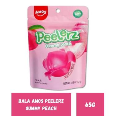Imagem de Bala descascavel pessego amos peelerz gummy peach 65g