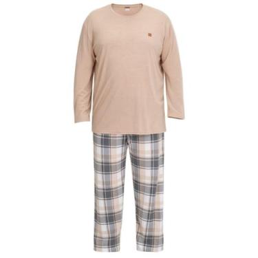 Imagem de Pijama Longo Mensageiro Dos Sonhos 0141551M Masculino Plus Size Xadrez