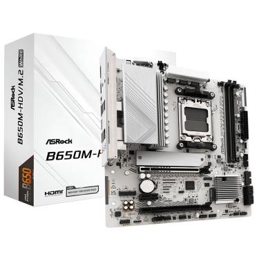 Imagem de Placa Mãe B650M-HDV-M.2 White com DDR5 e Pcie 4.0 2x M.2 USB 3.2 Gen 2 RGB Branco Asrock